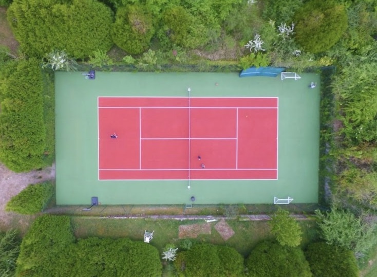 Image of a Quick Tennis court under construction.